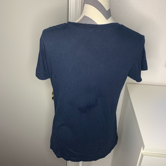 Roxy Logo Navy Short Sleeved Tee Shirt - Picture 5 of 7